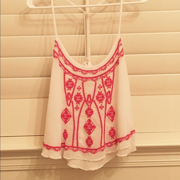 UO White Embroidered Shirt