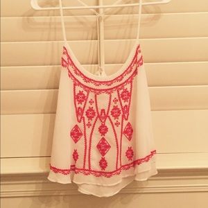 UO White Embroidered Shirt