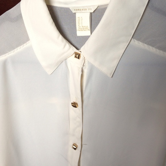 Cream sheer top