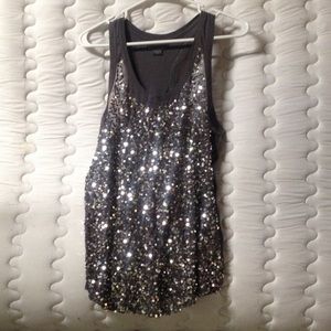 Cute Armani Exchange sequin grey top