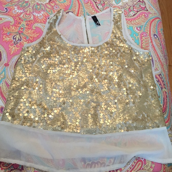Gold sequin shirt