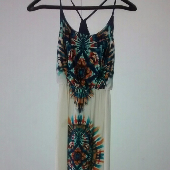 Blue and tan sun dress