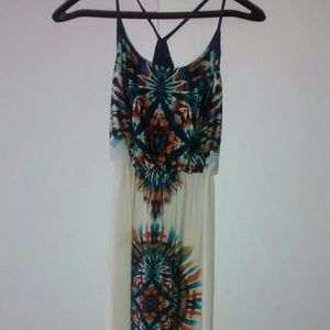 Blue and tan sun dress