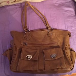 Large leather brown/tan tote
