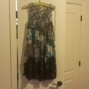 Blue/brown/white Dress