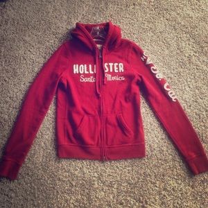 Red Hollister Zip-up