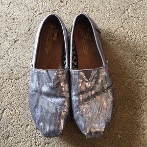 Silver Sparkly Toms