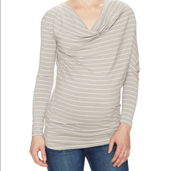 Kami Maternity Draped Assymetric Mocha White S