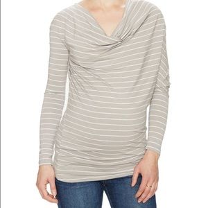 Kami Maternity Draped Assymetric Mocha White S