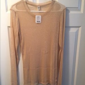 Free People long sleeve see-through sparkle top!