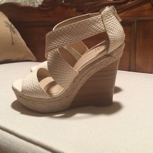 International Concepts ivory wedge espadrilles