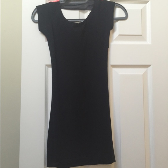 Black dress with pink cut out in back