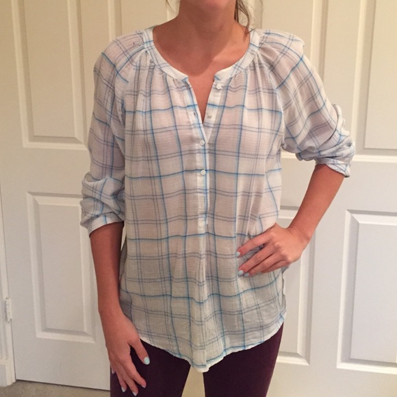 Plaid Peasant Blouse