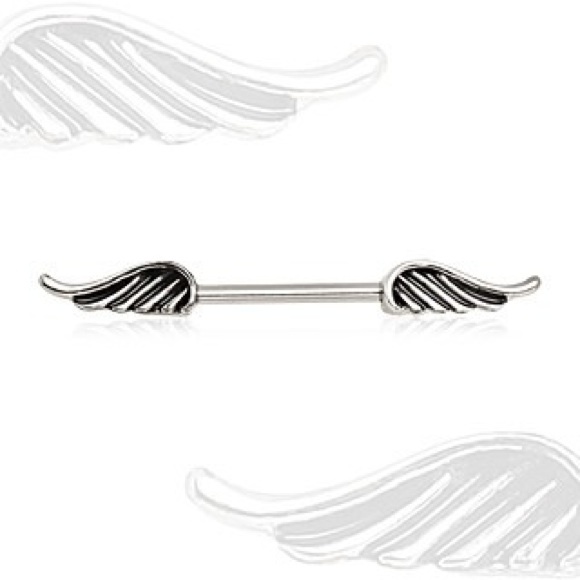 Winged nipple rings/ 14 gauge