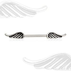Winged nipple rings/ 14 gauge