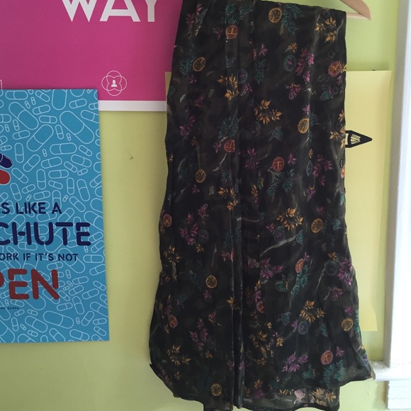 Green floral maxi skirt