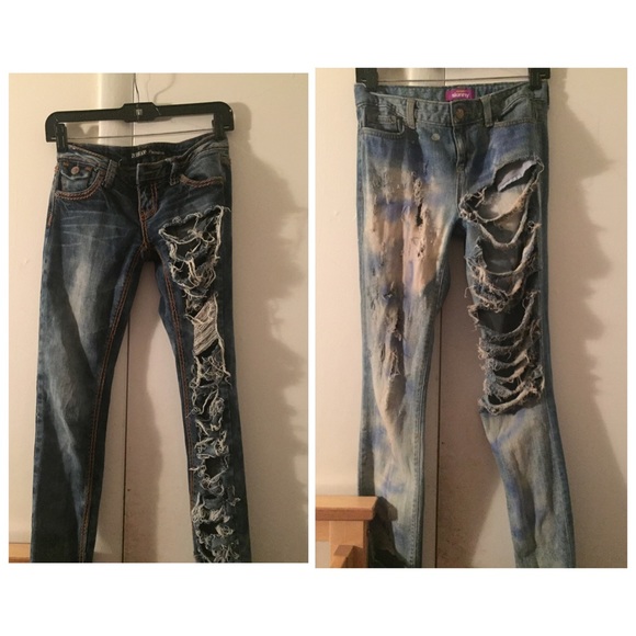 Homemade ripped jeans