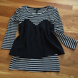 Bcbg MaxAzria Striped Ruffle Top