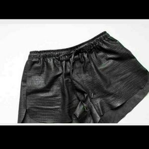Leather black shorts