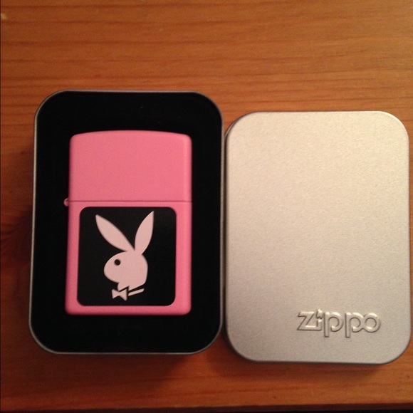 Pink zippo lighter with playboy bunny