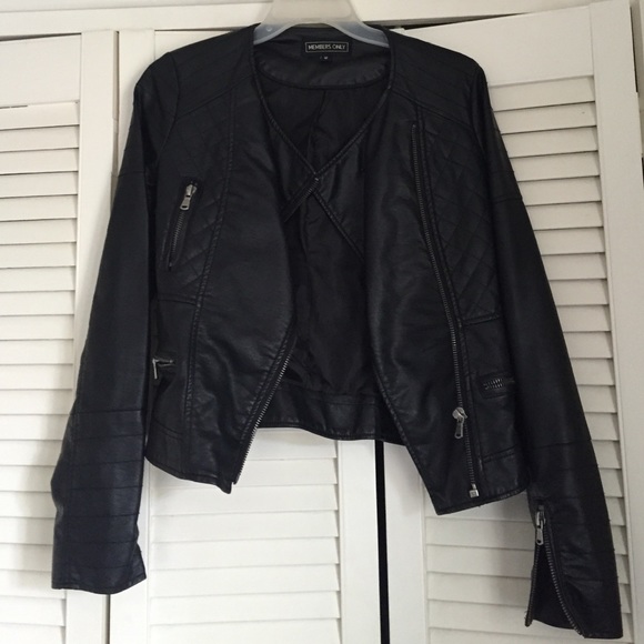 Vegan leather jacket from members only.