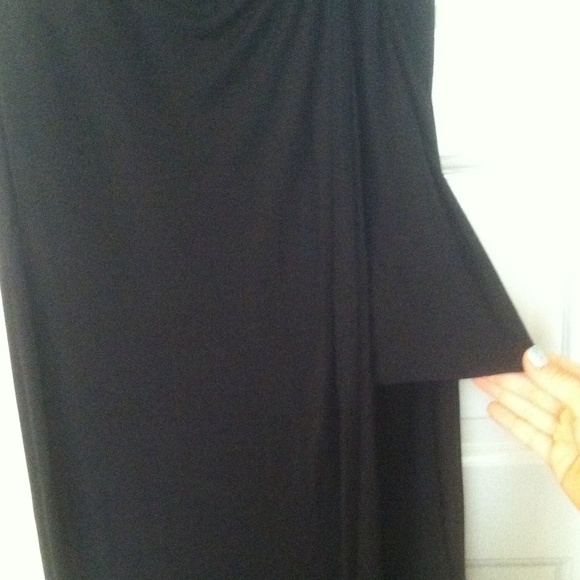 Black asymmetrical side knot maxi skirt. NWOT. - Picture 3 of 3