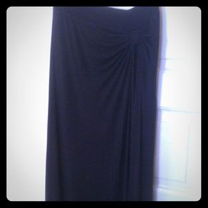 Black asymmetrical side knot maxi skirt. NWOT.