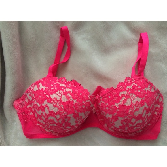Hot Pink Lace Bra