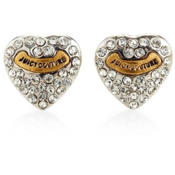 Juicy Couture rhinestone heart earrings