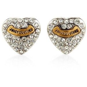 Juicy Couture rhinestone heart earrings