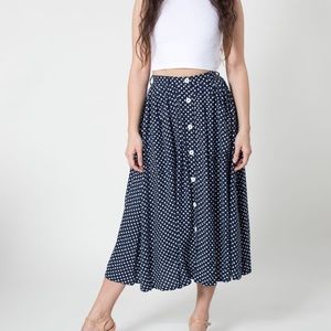 American Apparel Rayon Button Up Long Skirt