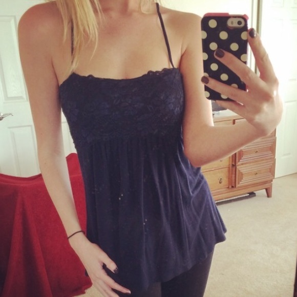 🚫TRADED🚫Dark Blue Lace Tank - Picture 2 of 2