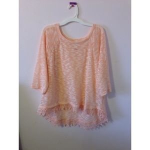 peachy quarter length sleeved top