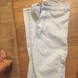 High waisted skinny jeans