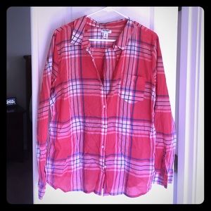 Plaid long sleeve top