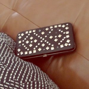 Cute Black Wallet With Silver Studs