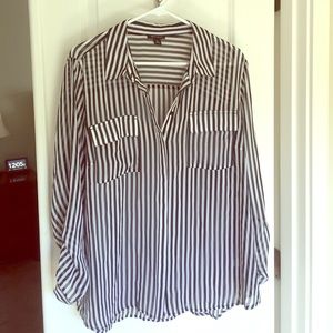 Black and white sheer top