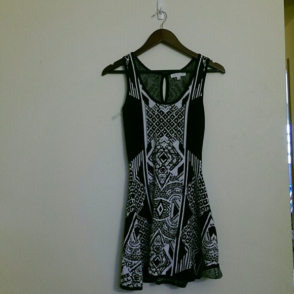 Aztec print sweater dress