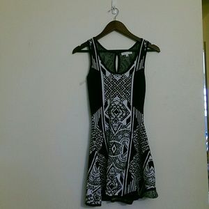 Aztec print sweater dress