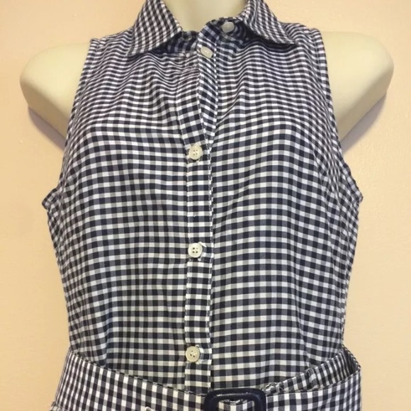 Ben Sherman Gingham Blue Dress Shirtdress - Picture 4 of 4