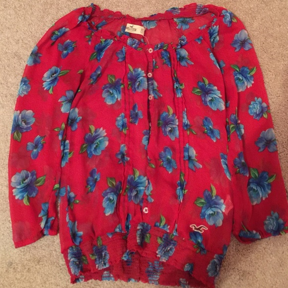 hollister 3/4 sleeve blouse