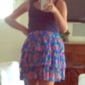 Navy And Sky Blue Floral Dress. NEVER worn.