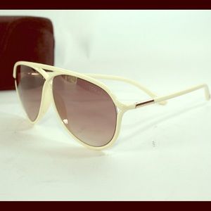 Tom Ford Maximillion Aviator Sunglasses Ivory 206