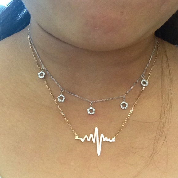 14k Gold Heart Beat Necklace