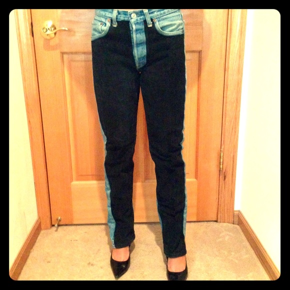 Vintage Levi's 501 custom made w/black suede.