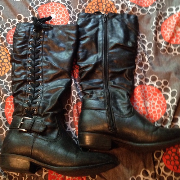 Pirate styled knee high boots