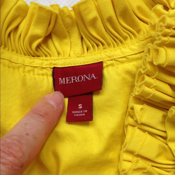 Merona yellow cap sleeve top - Picture 2 of 4