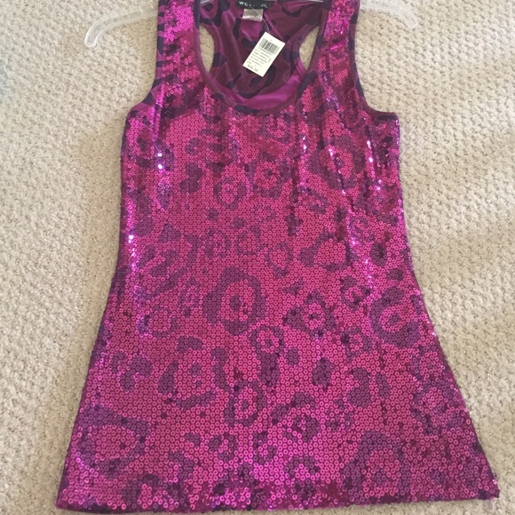 Wet Seal Sequined Cheetah Print Tank