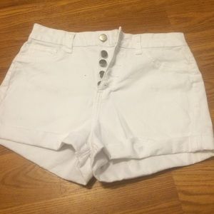 White high waisted shorts