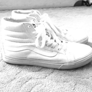 All white high top vans size 7